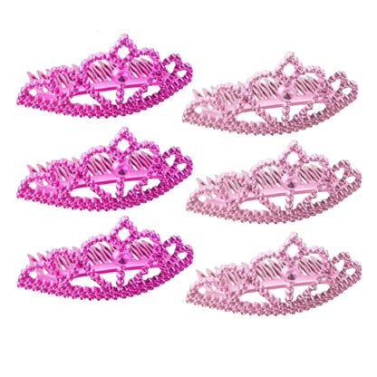 Hot Pink & Baby Pink Tiara w/ Rhinestone for Hens Party - 6PC