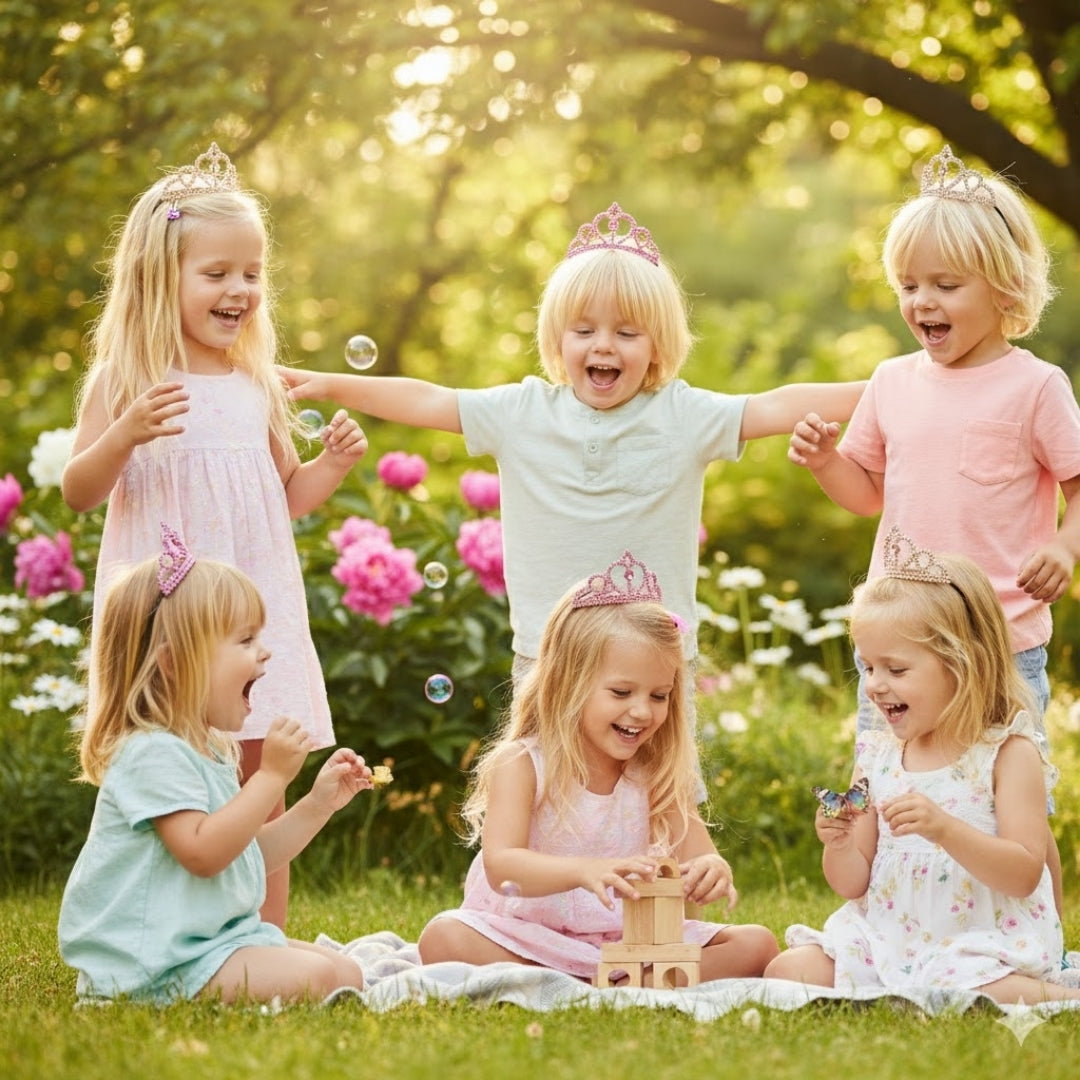 Hot Pink & Baby Pink Tiara w/ Rhinestone for Hens Party - 6PC
