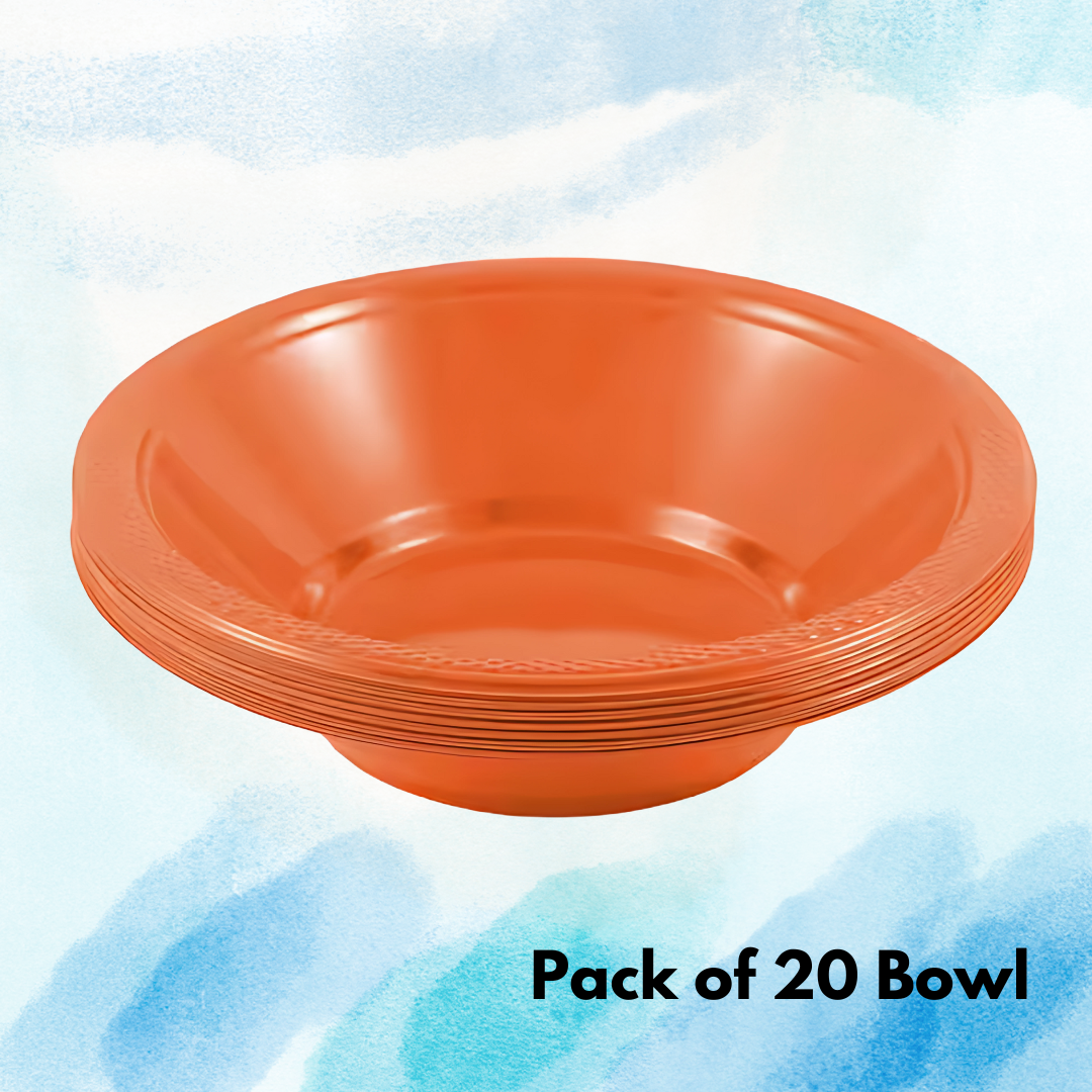 Orange Round Serving Bowls - 20PC