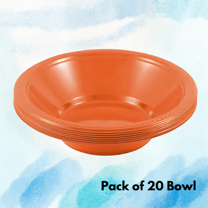 Orange Round Serving Bowls - 20PC
