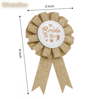 Bride To Be Award Ribbon with Gold Glitter - 1PC