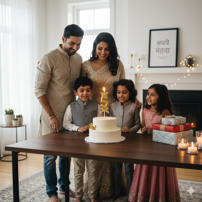 Golden Crown Numerical Candle No. 5