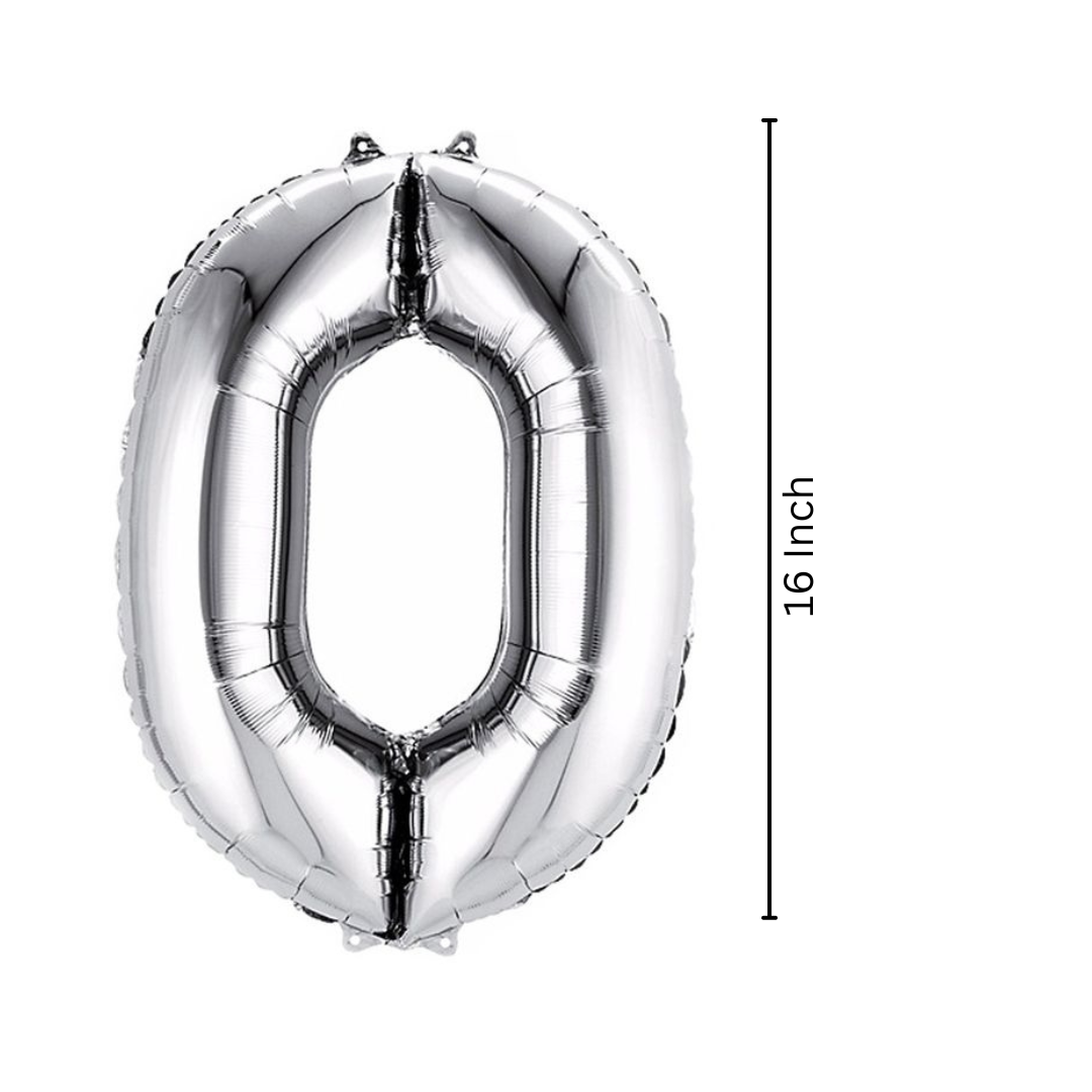 Letter O Silver Foil Balloon - 16 inches - 1PC
