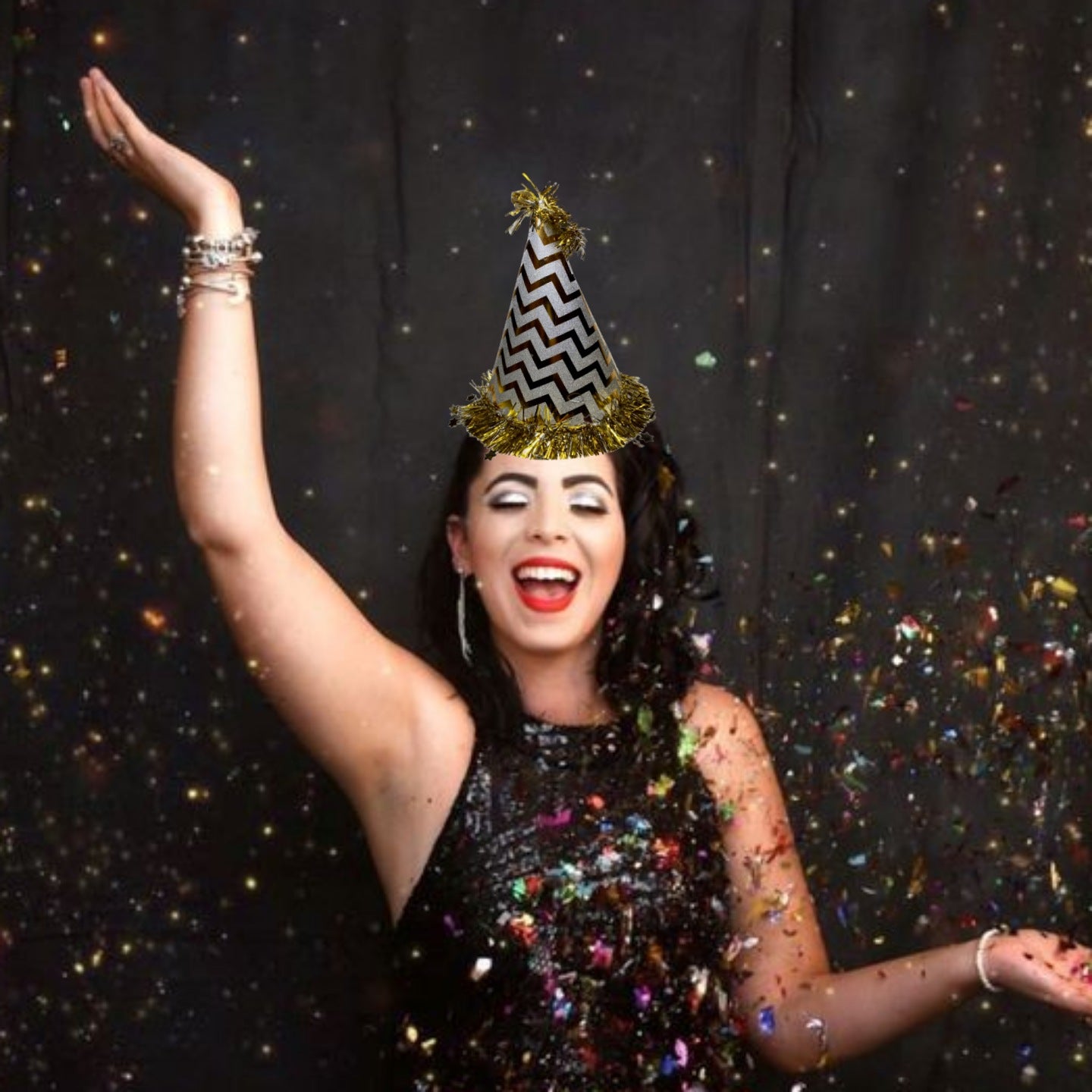 Silver Hat w/Star Swirl Bottom