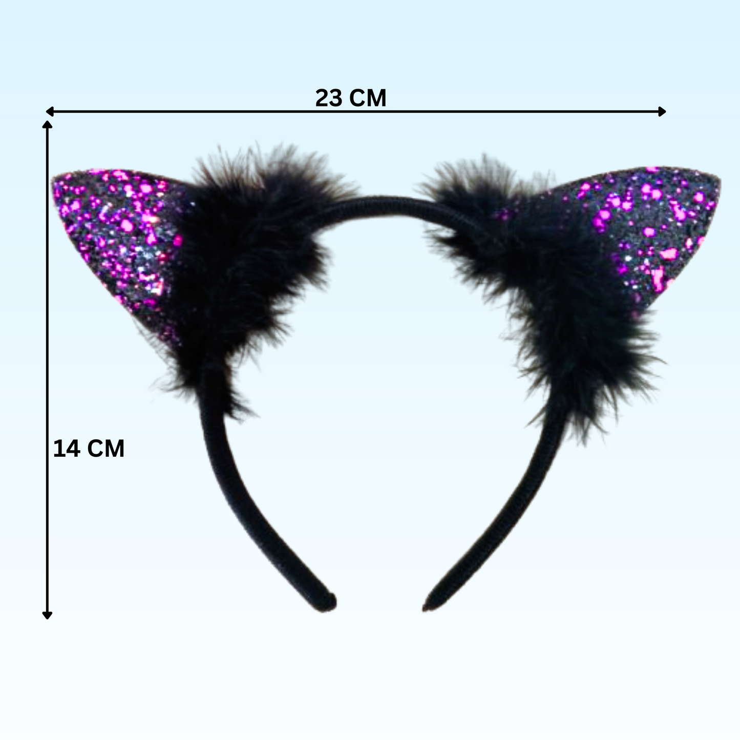 Naughty Cat Ears Glittery Purple Headband for Girls - 1PC