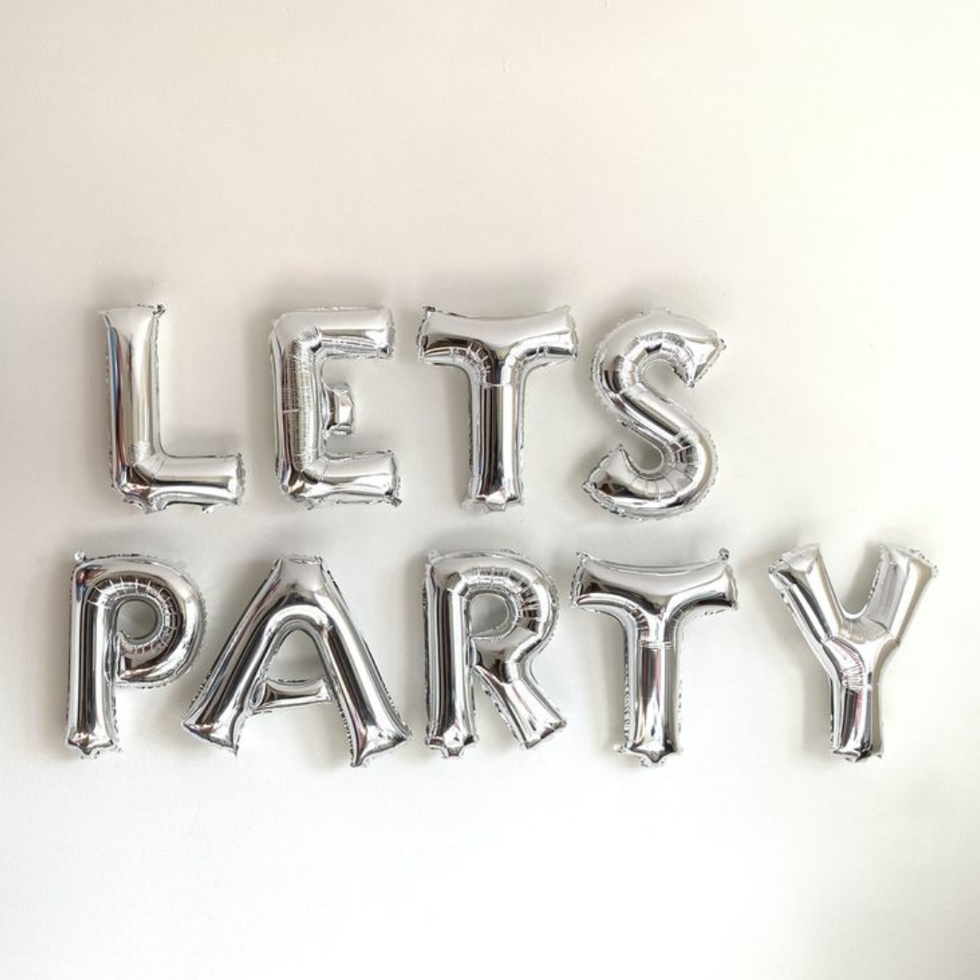 16 Letter A Silver Balloons