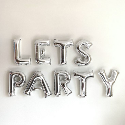 16 Letter A Silver Balloons