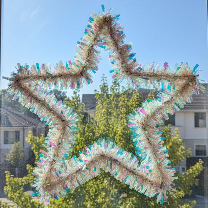 Iridiscent Star Shaped Wreath 24"