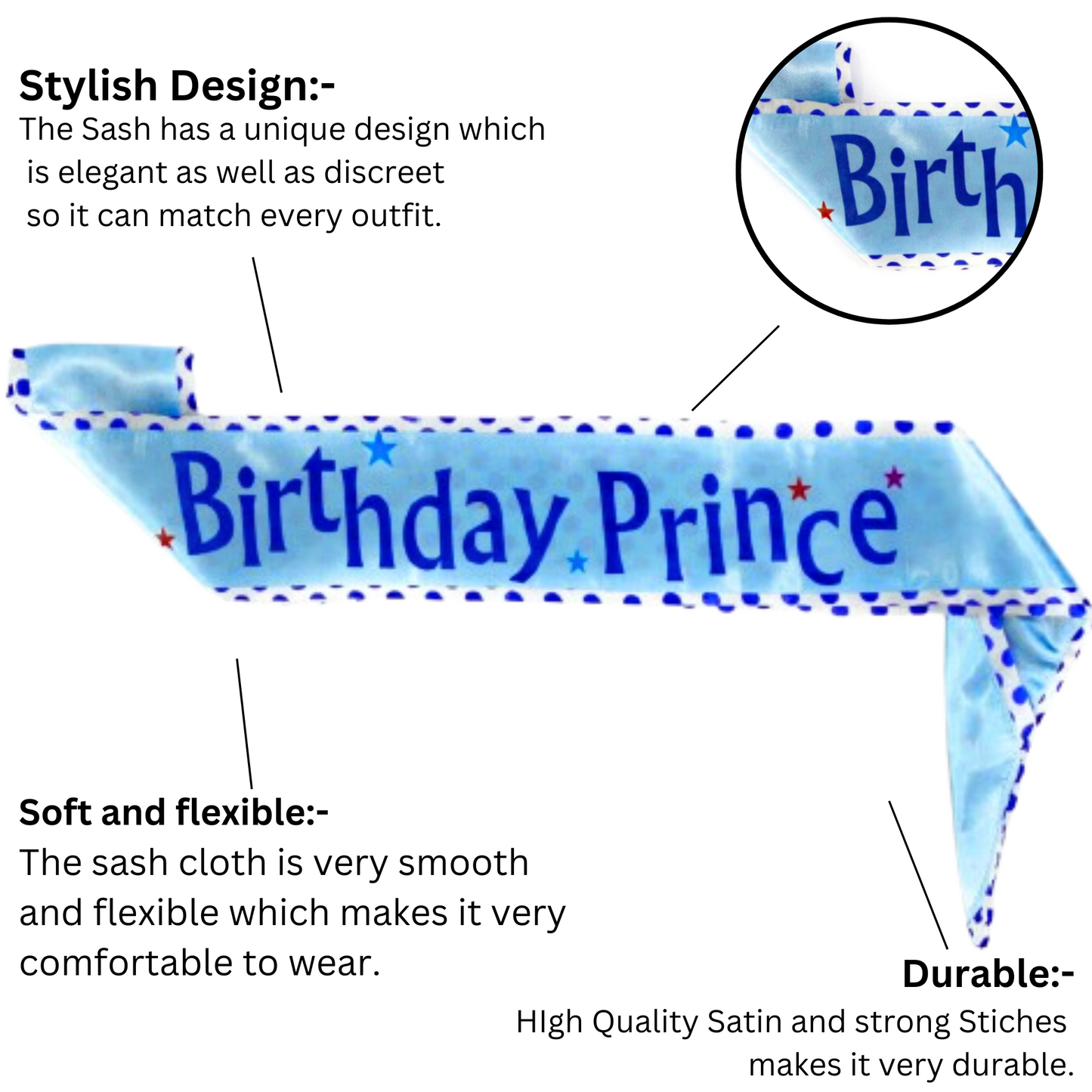 Birthday Prince Kids Sash