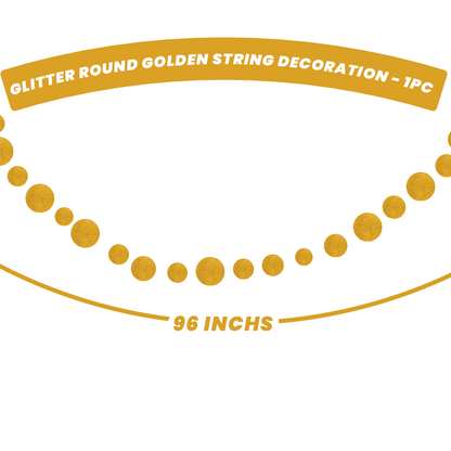 Glitter Round Golden String Decoration - 1PC