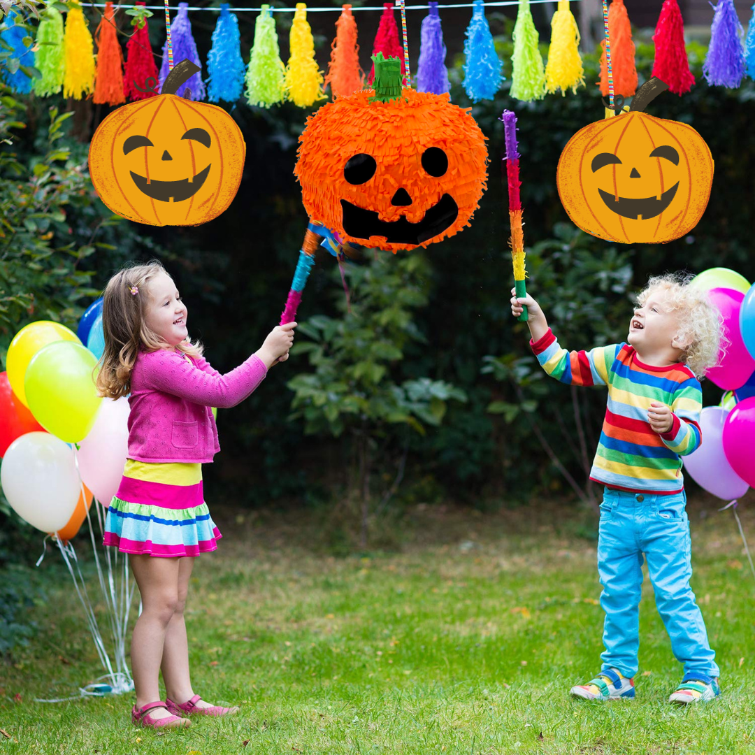 Pumpkin Shape 3D Pinata for Halloween/ Theme Party - 1PC
