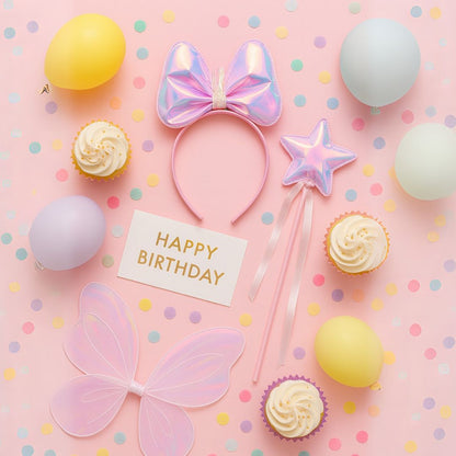 Princess Headband with Wand Iridescent - 2PC