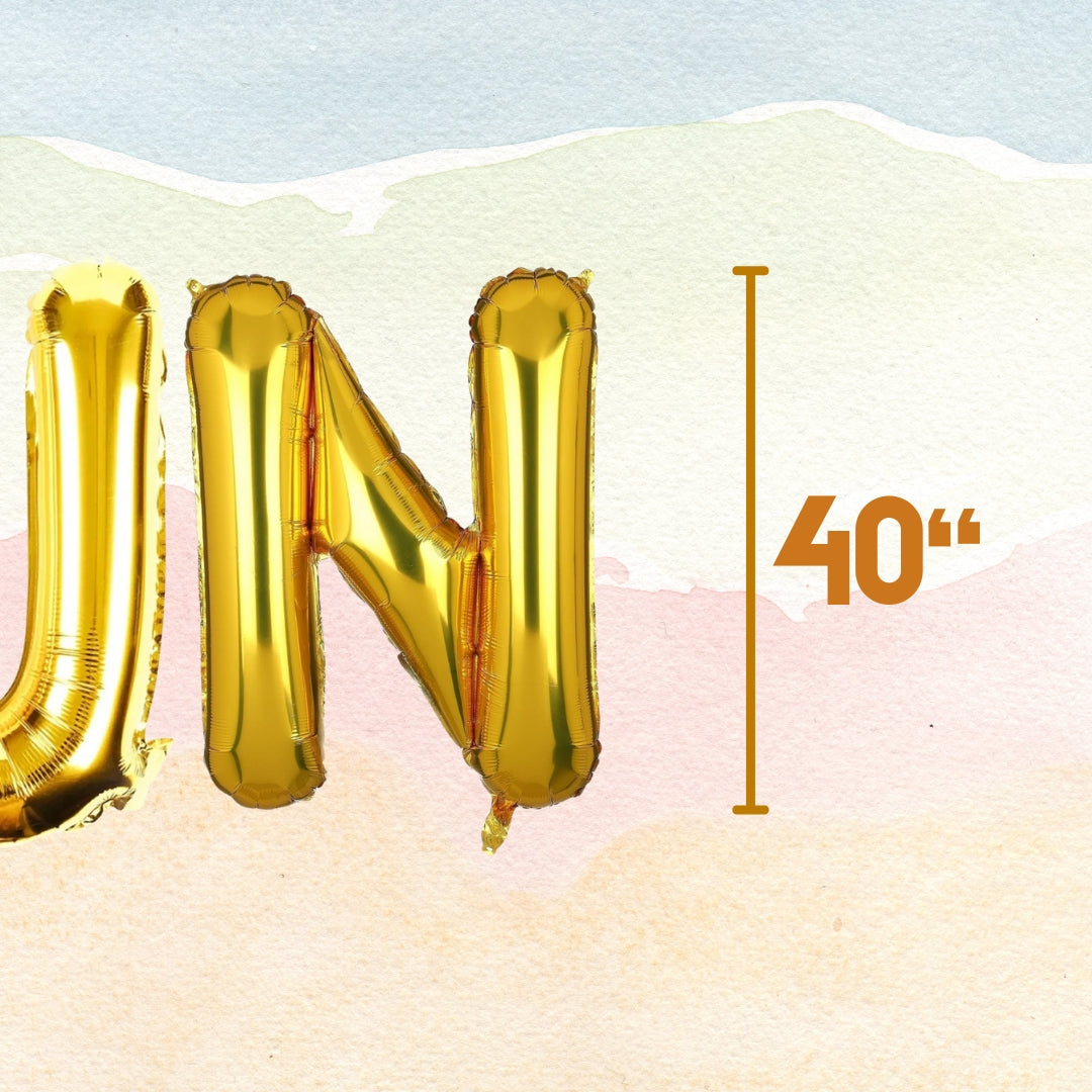 FUN Golden Foil Balloon Set - Helium or Air Filled - 40 inches - 3PC