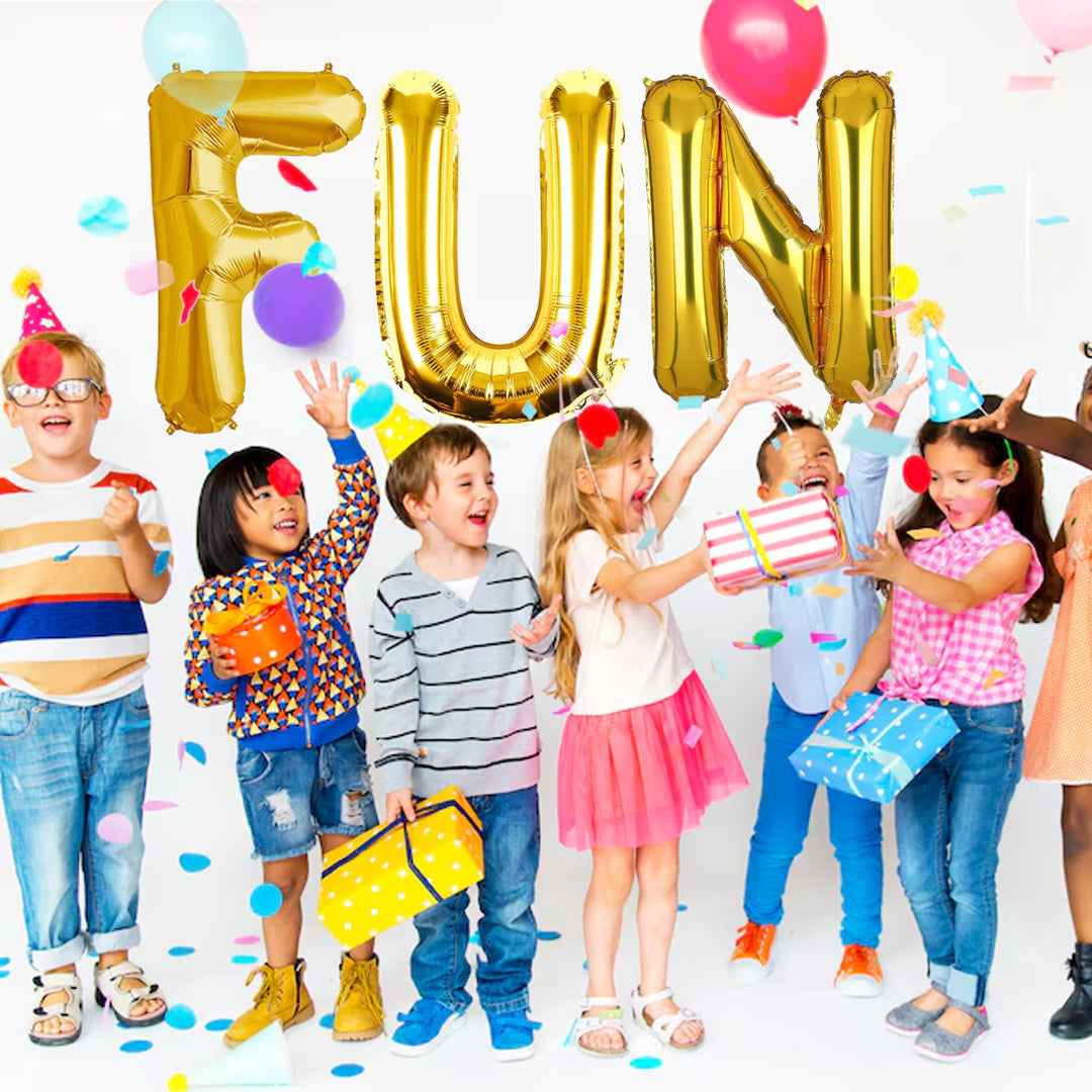 FUN Golden Foil Balloon Set - Helium or Air Filled - 40 inches - 3PC