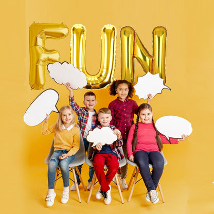 FUN Golden Foil Balloon Set - Helium or Air Filled - 40 inches - 3PC