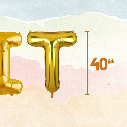 LIT Golden Foil Balloon Set - Helium or Air Filled - 40 inches - 3PC