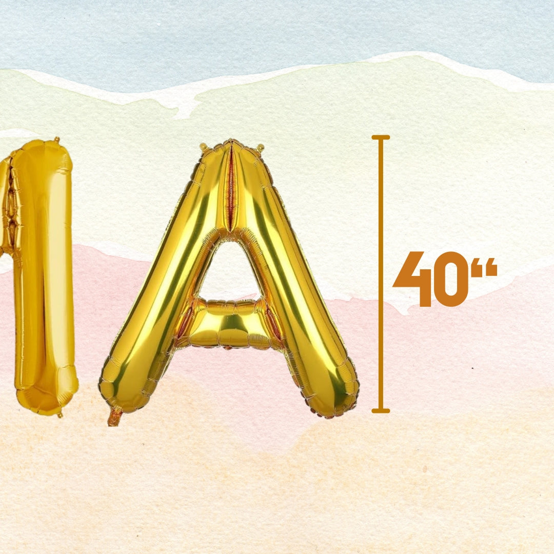 SIGMA Golden Foil Balloon Set - Helium or Air Filled - 40 inches - 5PC