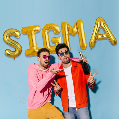 SIGMA Golden Foil Balloon Set - Helium or Air Filled - 40 inches - 5PC