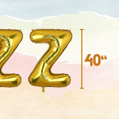 BUZZ Golden Foil Balloon Set -  Helium or Air Filled - 40 inches - 4PC
