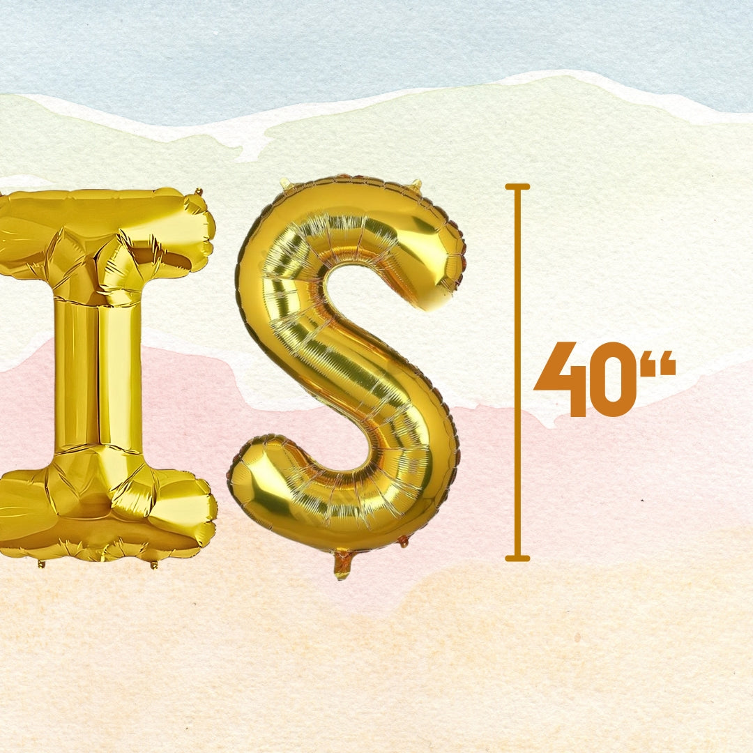 SIS Golden Foil Balloon Set - Helium or Air Filled - 40 inches - 3PC