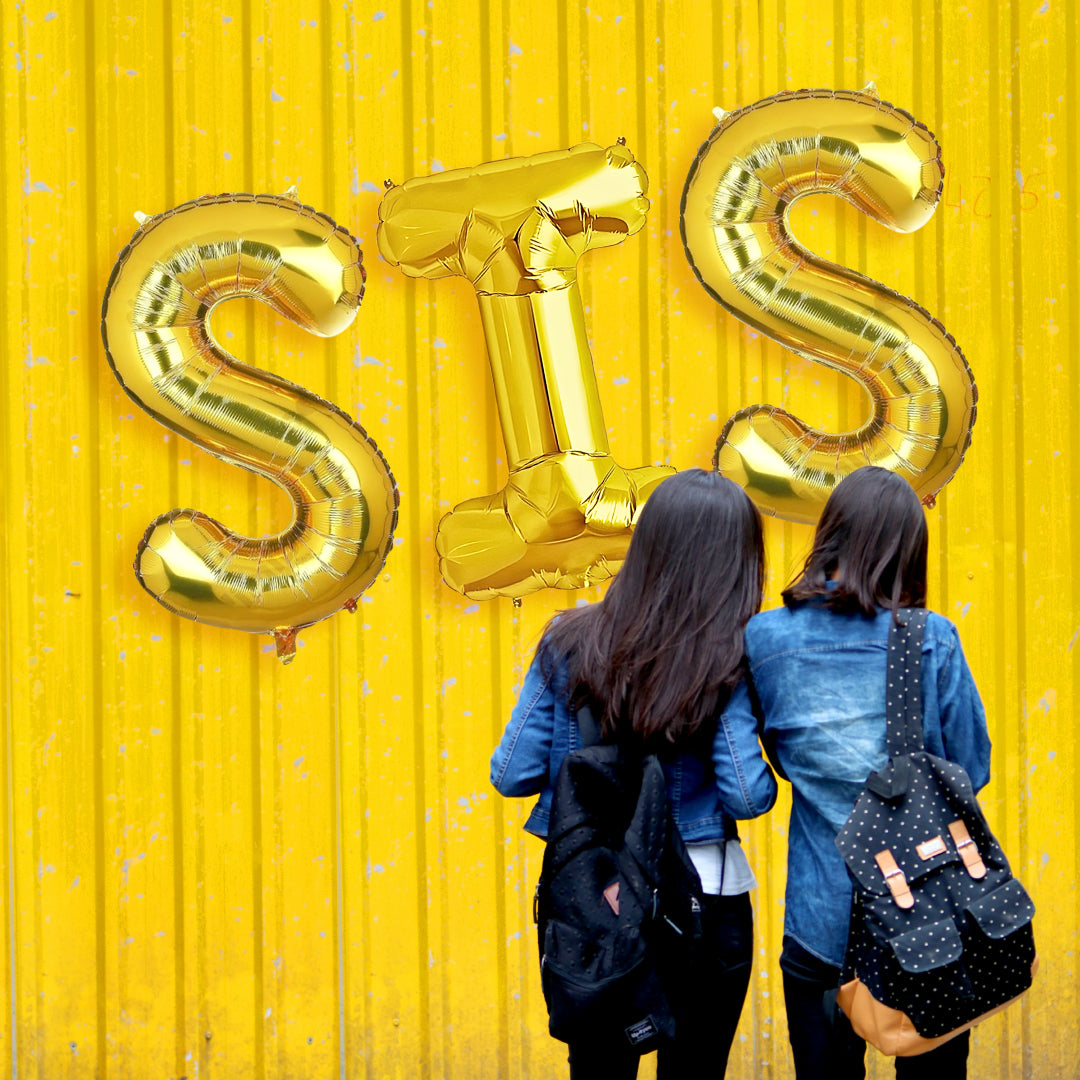 SIS Golden Foil Balloon Set - Helium or Air Filled - 40 inches - 3PC