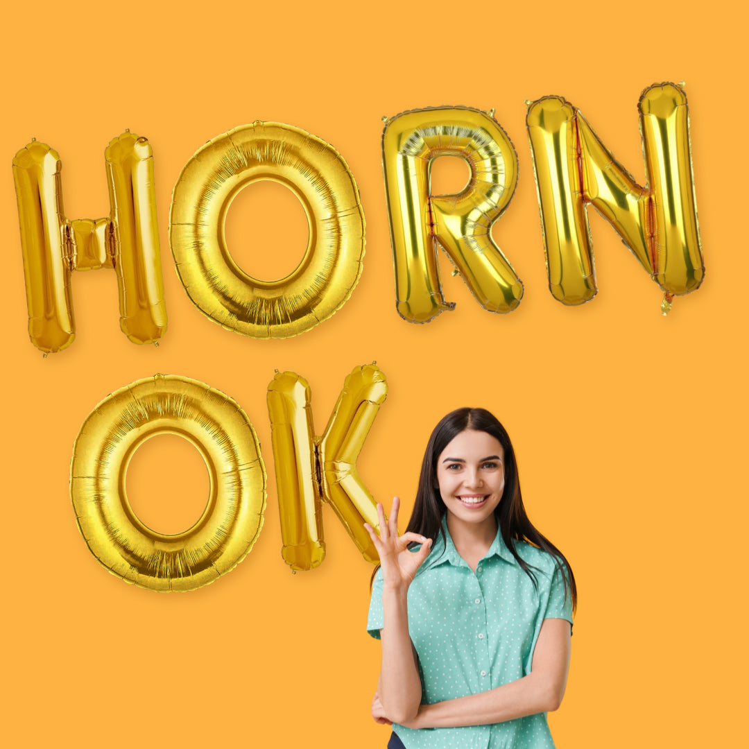 HORN OK Golden Foil Balloon Set - Helium or Air Filled - 40 inches - 6PC