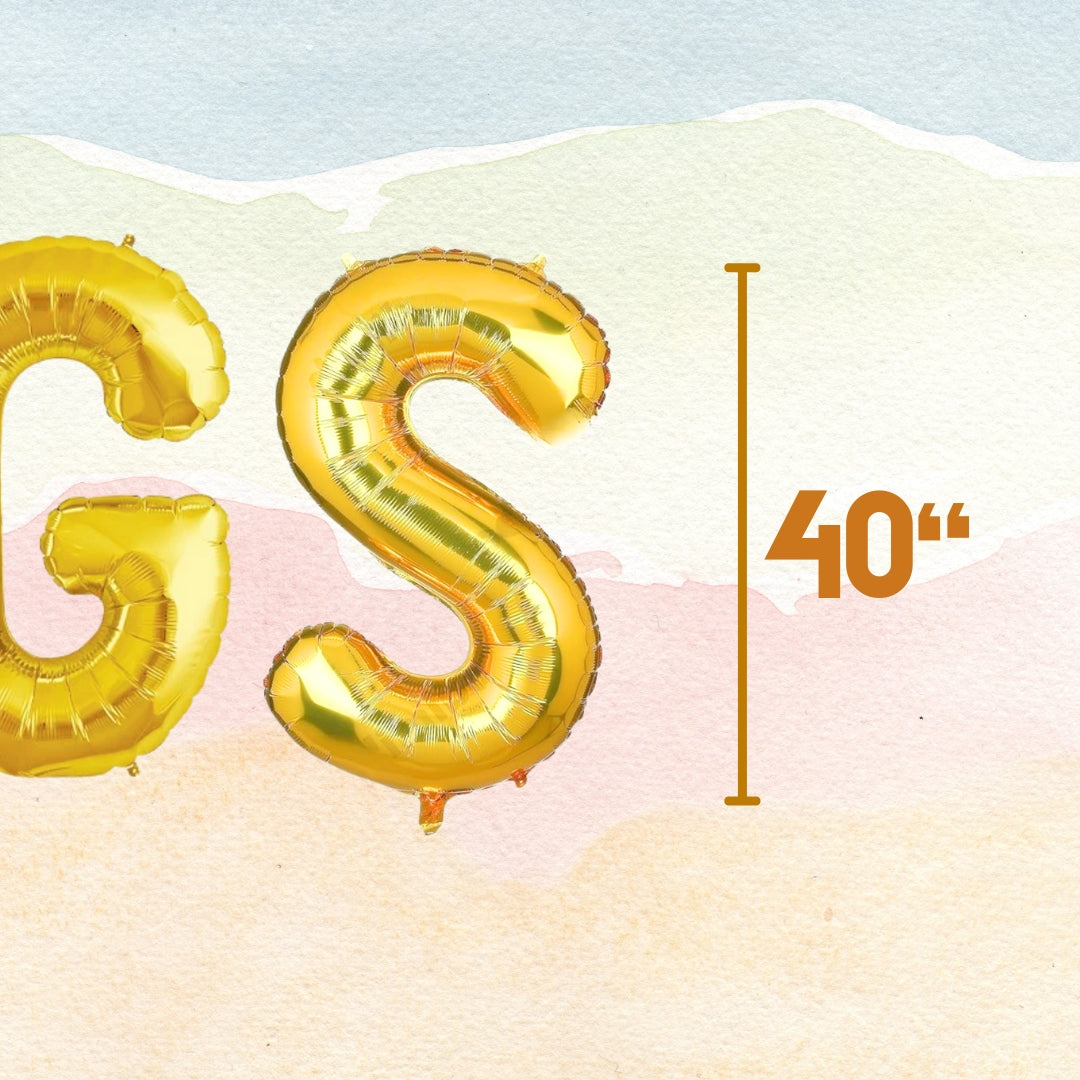 HUGS Golden Foil Balloon Set - Helium or Air Filled- 40 inches - 4PC