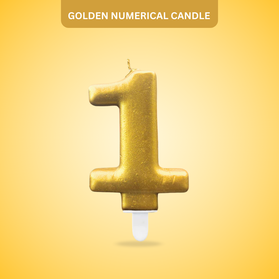 Golden Numerical Candle No. 1 - 3"