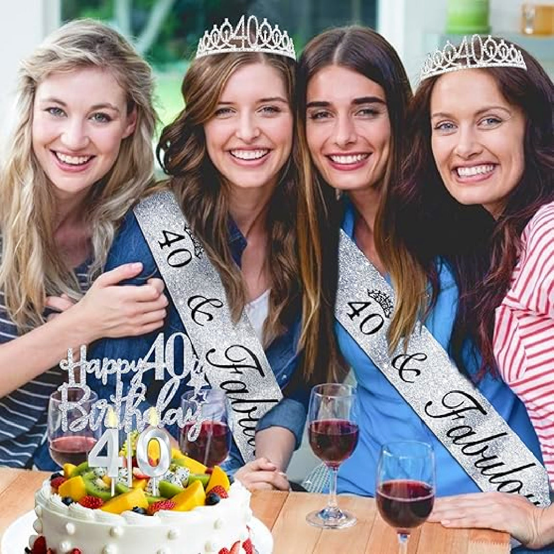 Happy 40th Birthday Silver Tiara - 1PC