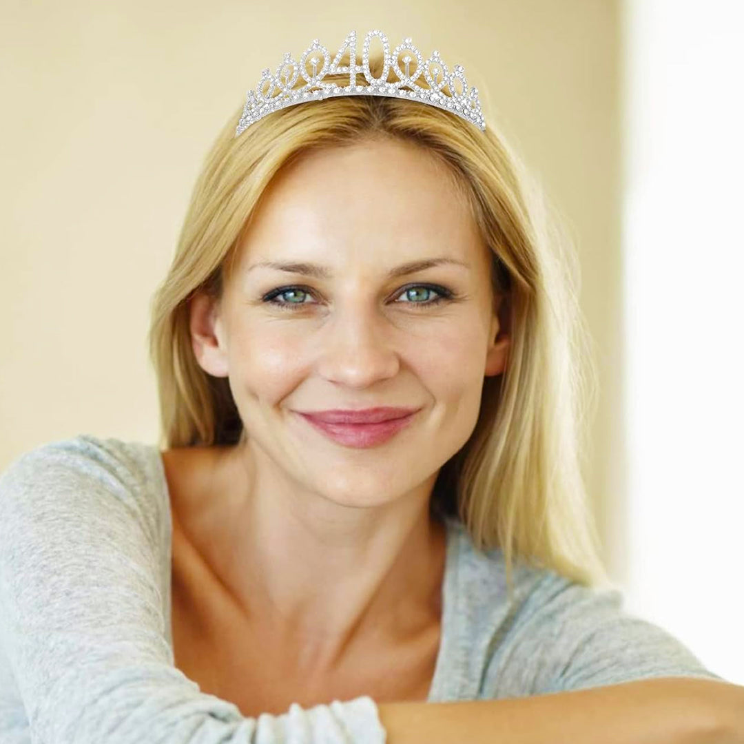 Happy 40th Birthday Silver Tiara - 1PC