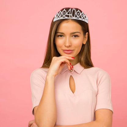 Happy 40th Birthday Silver Tiara - 1PC