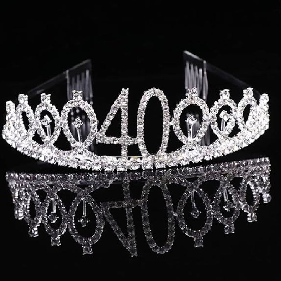 Happy 40th Birthday Silver Tiara - 1PC