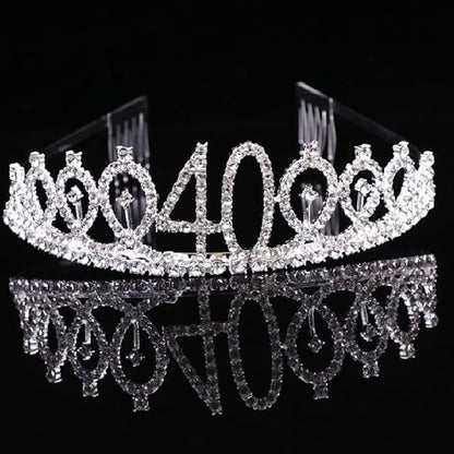 Happy 40th Birthday Silver Tiara - 1PC