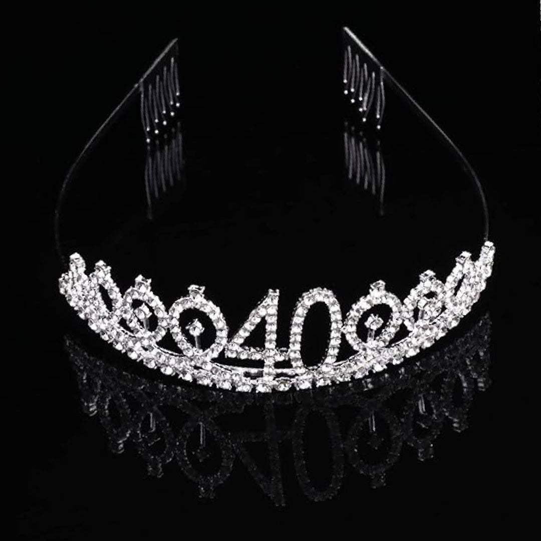 Happy 40th Birthday Silver Tiara - 1PC