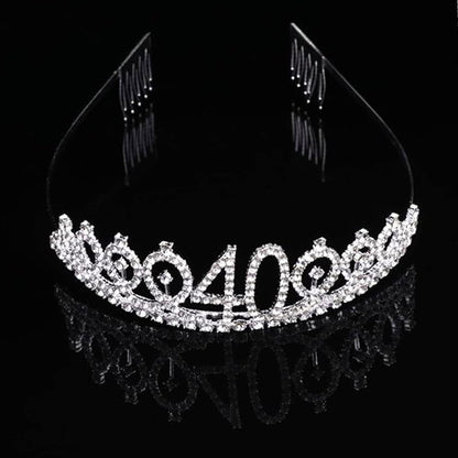 Happy 40th Birthday Silver Tiara - 1PC
