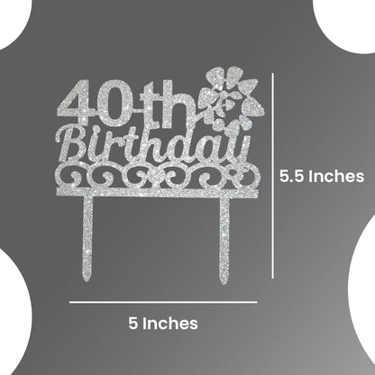 Happy 40th birthday Cake Topper - 1PC