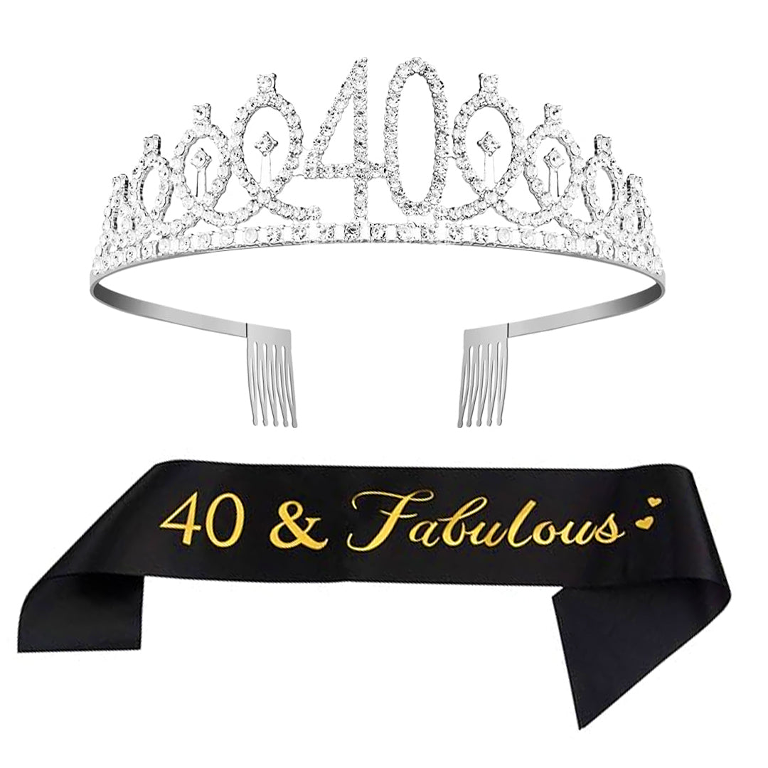 Happy 40th Birthday  Crown & Sash Combo - 1PC