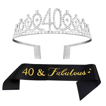 Happy 40th Birthday  Crown & Sash Combo - 1PC