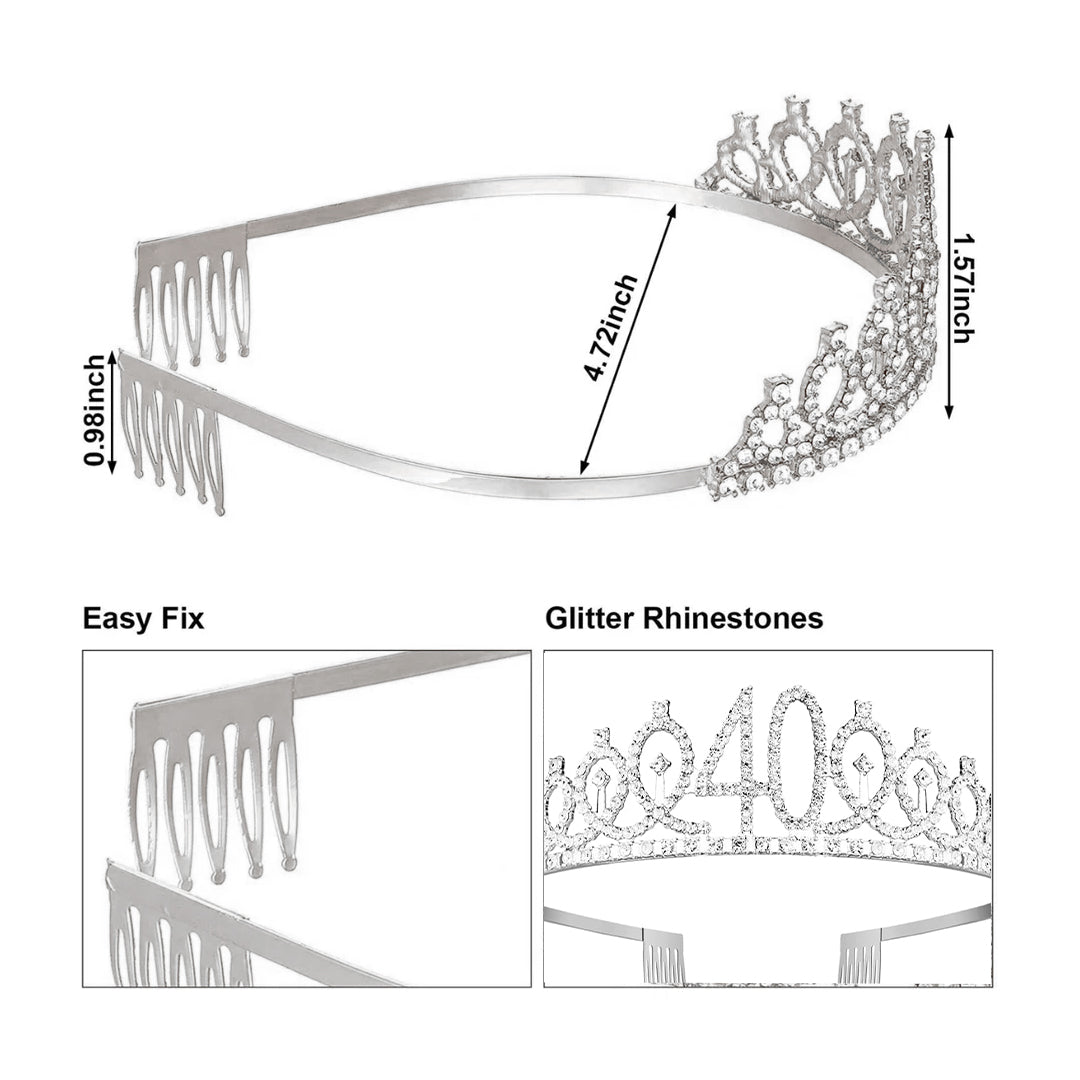Happy 40th Birthday  Crown & Sash Combo - 1PC