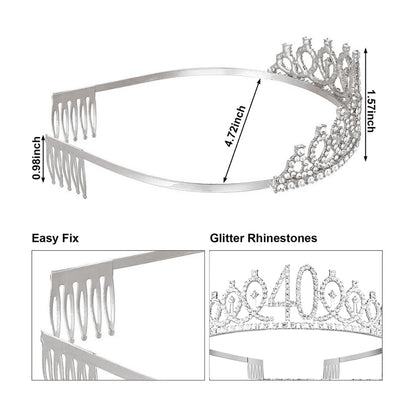 Happy 40th Birthday  Crown & Sash Combo - 1PC