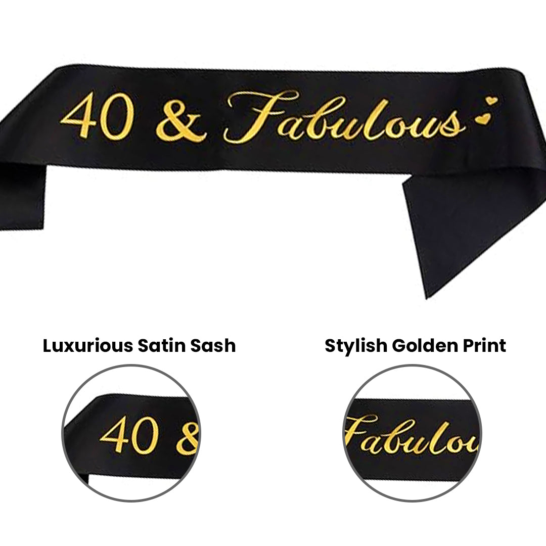 Happy 40th Birthday  Crown & Sash Combo - 1PC