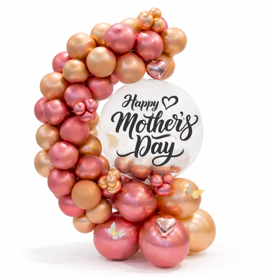 Happy Mother's Day Air Filled Stylish Balloon Bouquet | Pre-Inflated & Delivered