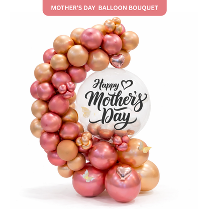 Happy Mother's Day Air Filled Stylish Balloon Bouquet | Pre-Inflated & Delivered