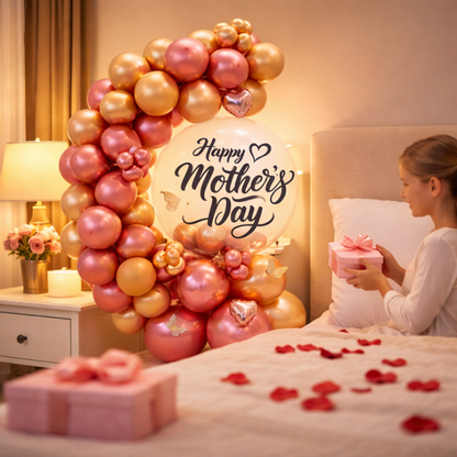 Happy Mother's Day Air Filled Stylish Balloon Bouquet | Pre-Inflated & Delivered