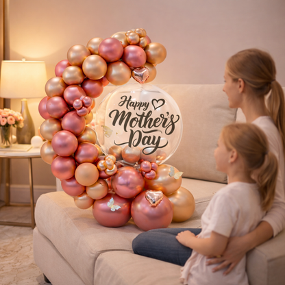 Happy Mother's Day Air Filled Stylish Balloon Bouquet | Pre-Inflated & Delivered