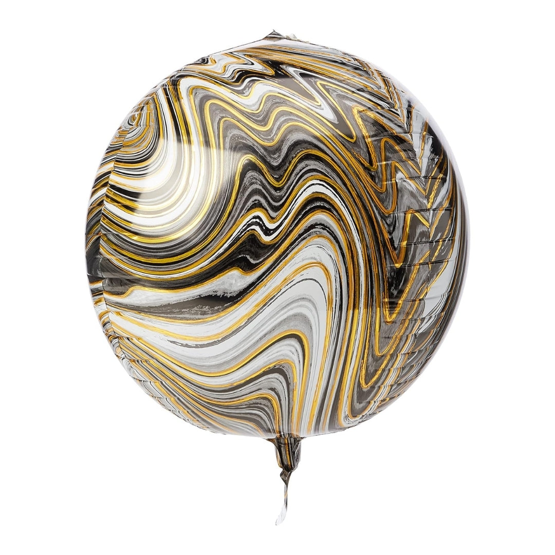 Orbz Black Marblez Foil Balloon - Helium Quality - 20 inches - 1PC