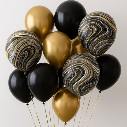 Orbz Black Marblez Foil Balloon - Helium Quality - 20 inches - 1PC