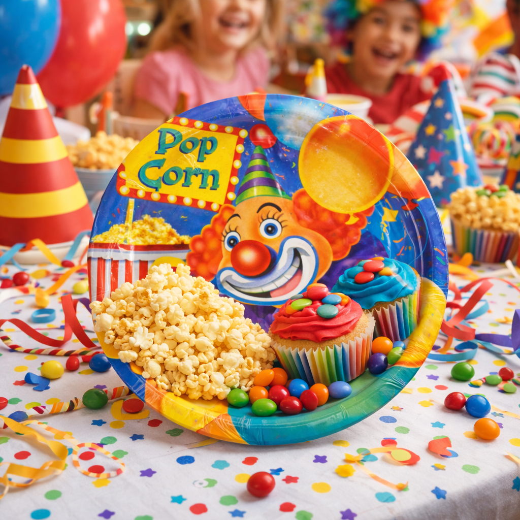 Circus Theme Party Cake/Starter Plates - 7 inches - 8PC