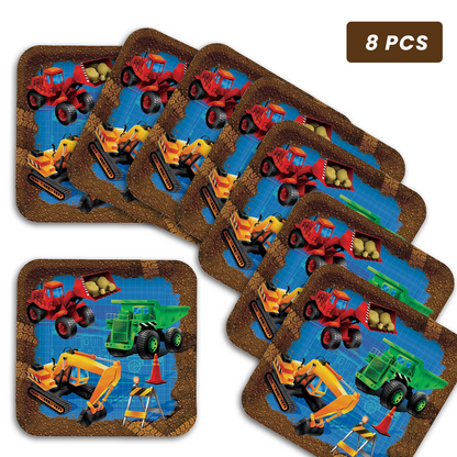 Underconstruction Theme Party Paper Plates - 9 inches - 8PC