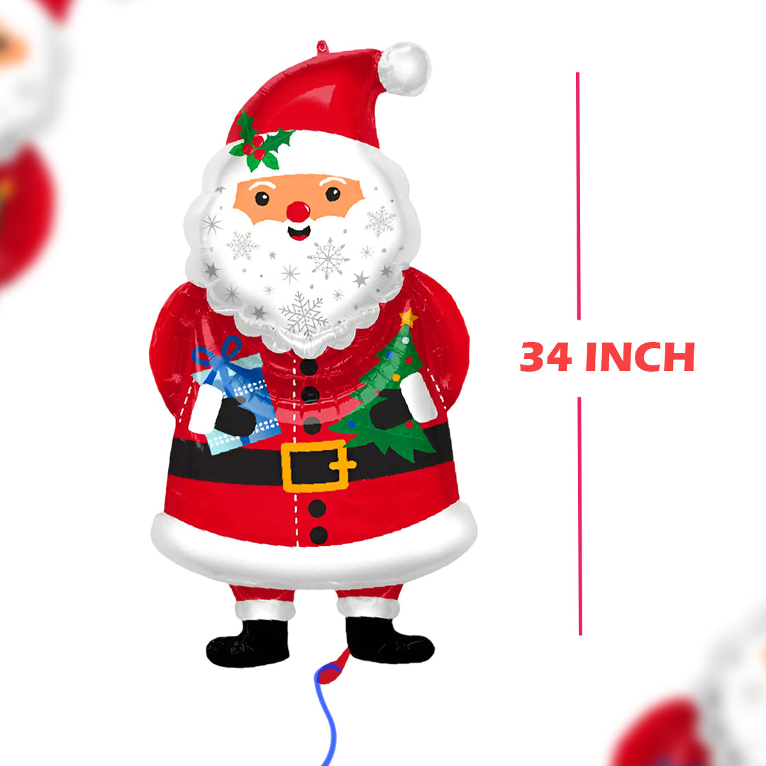 Santa Clause Shaped Foil Balloon - Helium Quality - 34 inches - 1PC